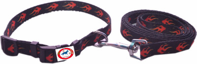 

Pet Club51 printed collar and leash Dog Collar & Leash(, Black