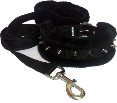 

Petshop7 Black Spike 1 Inch  Dog Collar & Leash(, Black
