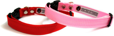 

That Dog in Tuxedo Pink and Red (M-L) Dog Everyday Collar(, Pink, Red