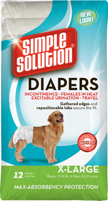 Bramton Simple Solution disposable diapers (XL,12 pack) Disposable Dog Diapers(Pack of 12 XL)