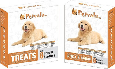 

PETVALA Petvala Dog Food Yummy Egg Treats & Milky Chow Stix Premium Dog Stix Egg, Chicken 900 g Dry Dog Food(Pack of 2)