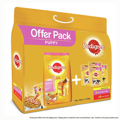 

Pedigree Mixed Feeding Chicken, Milk 3.32 kg Dry Dog Food(Pack of 5)