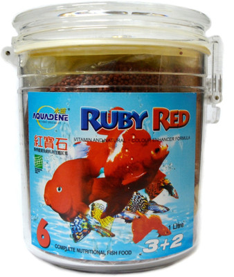 

Aquadene Ruby Red 1Liter (Vitamin and Natural - Colour Enhancer Formula) | 1 L Dry Fish Food