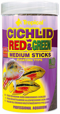 

Tropical CICHLID RED&GREEN MEDIUM STICKS 250ML/90G 1 g Dry Fish Food