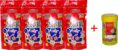 

Taiyo Grow 4x 100gm Pouch + 10gm Tubifex Worms Fish 410 g Dry Fish Food(Pack of 5)
