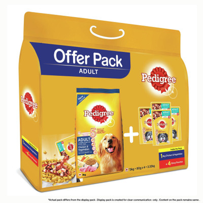 

Pedigree Mixed Feeding Chicken, Vegetable 3.32 kg Dry Dog Food(Pack of 5)