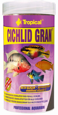 

Tropical Cichlid Gran 138g/250ml | Beta-Glucan, Astaxanthin Stabilised Vitamin C 250 ml Dry Fish Food