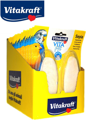 

Vitakraft Vita Fit Mineral Cuttlefish Bone (1 Box of 12 Packet Inside) Pure Natural Product Good for Bird's Health 12 Dry Bird Food
