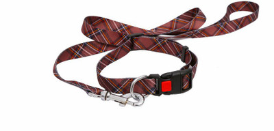 

Pet Bliss Check Printed Adjustable Lock Collar 124 cm Dog & Cat Cord Leash(Brown)