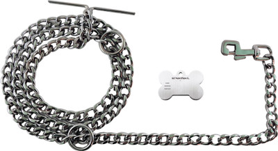 

Agnpetspot. Pearl Dog Chain Length-60Inch X thick-3mm 153 cm Dog Chain Leash(Silver)
