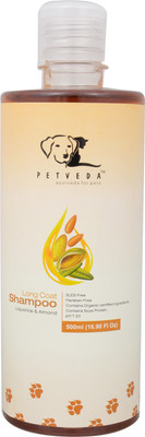 

Petveda Long Coat Conditioning, Whitening and Color Enhancing, Hypoallergenic Natural Liquorice Dog Shampoo(500 ml)