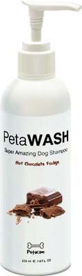 

Petacom PetaWash Allergy Relief, Anti-dandruff, Anti-fungal, Anti-itching, Anti-microbial, Anti-parasitic, Conditioning, Flea and Tick, Hypoallergenic, Whitening and Color Enhancing Hot Chocolate Fudge Dog Shampoo(225 ml)