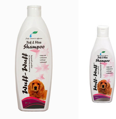 

Wuff Wuff Pack of 2 Dog Shampoo Allergy Relief, Anti-dandruff, Anti-fungal, Anti-itching, Anti-microbial, Anti-parasitic, Conditioning, Flea and Tick, Hypoallergenic, Whitening and Color Enhancing Thik and Flea Dog Shampoo(700 ml)