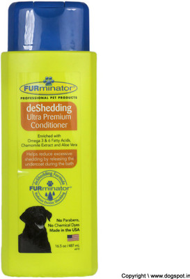 

Furminator Allergy Relief, Anti-dandruff, Anti-fungal, Anti-itching, Anti-microbial, Anti-parasitic, Conditioning, Flea and Tick, Hypoallergenic, Whitening and Color Enhancing Jojoba Oil Dog Shampoo(487 ml)