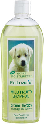

Pet Lovers Mild Fruity Allergy Relief, Anti-dandruff, Anti-fungal, Anti-itching, Anti-microbial, Anti-parasitic, Conditioning, Flea and Tick, Hypoallergenic, Whitening and Color Enhancing Dog Shampoo(500 ml)
