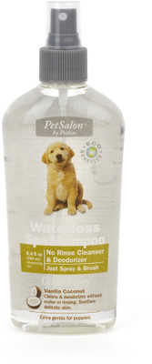 

Petkin Allergy Relief, Anti-dandruff, Anti-fungal, Anti-itching, Anti-microbial, Anti-parasitic, Conditioning, Flea and Tick, Hypoallergenic, Whitening and Color Enhancing Waterless Spa Dog Shampoo(250 ml)