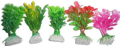 

Zak Tag 5 in 1 PLASTIC PLANTS for aquarium decoration Plastic Tough Toy For Fish