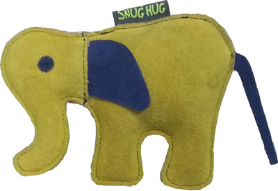 Snug Hug Leather Elephant Small Jute Tug Toy For Dog