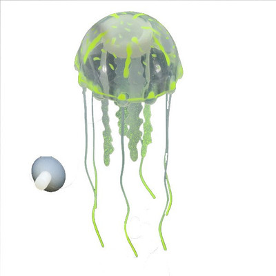 Creative Spinach Yellow Jelly Fish Silicone Rubber Toy For Fish
