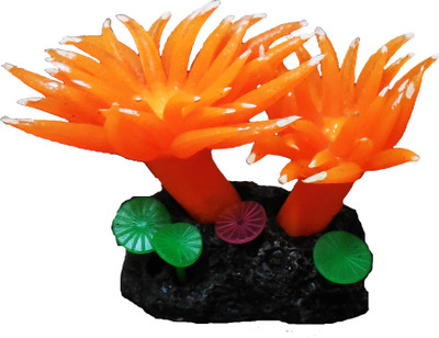 

Creative Spinach Orange Flower and Mushroom Coral Silicone Rubber Toy For Fish