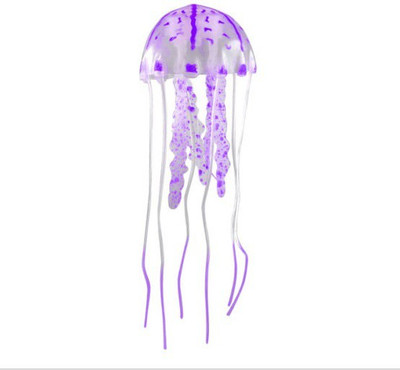 

Creative Spinach Purple Silicone Aquarium Jellyfish Silicone Rubber Toy For Fish