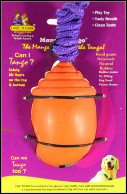 

Love N Care Mango Tango with Rope - Small Rubber Treat Dispensing Toy For Dog