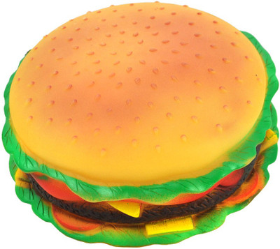 

Futaba Burger Shape Squeaky Rubber Chew Toy For Dog
