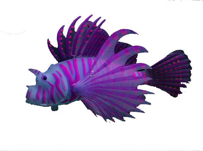 

Creative Spinach Purple Lion Fish Aquarium Toy Silicone Rubber Toy For Fish