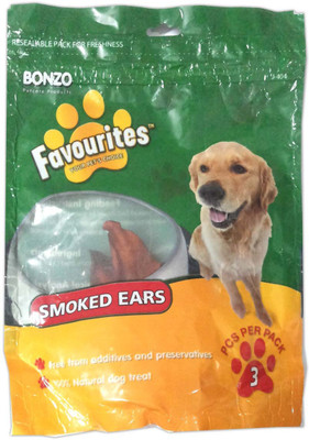 

Super Dog Smoked Ears Natural Treat 3 pieces Chicken Dog Treat(50 g)