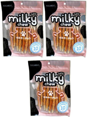 

Dogaholic Dogaholic Milky Chew Chicken Stick Style Chicken Dog Treat(375 g, Pack of 10)