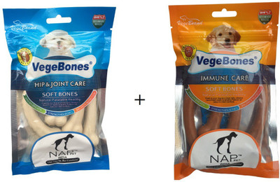 

Nap Pet India Hip & Joint and Immune Care Chicken, Milk Dog Treat(300 g, Pack of 2)