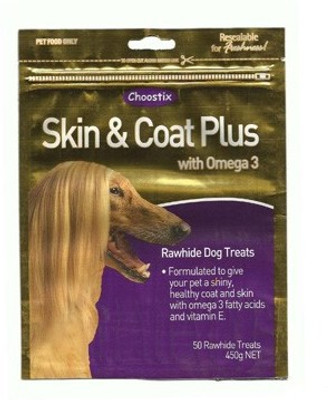 

Choostix Skin & Coat Plus With Omega 3 Chicken Dog Treat(450 g)