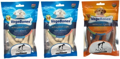 

Nap Pet India HIP & JOINT IMMUNE CARE DOG TREAT BONES Chicken, Milk, Rice Dog Treat(450 g, Pack of 3)