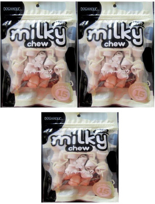 

Dogaholic Dogaholic Milky Chew Bone Style Milk Dog Treat(450 g, Pack of 15)