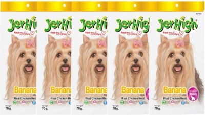 

JerHigh Banana Stick 70gm Banana Dog Treat(70 g, Pack of 5)