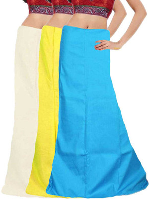 

Javuli in-white-yellow-skyblue Cotton Petticoat(XXL), Blue;white;yellow