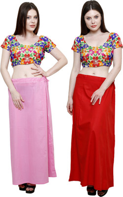 Pistaa Pastle Pink and Red Cotton Blend Petticoat(XL)