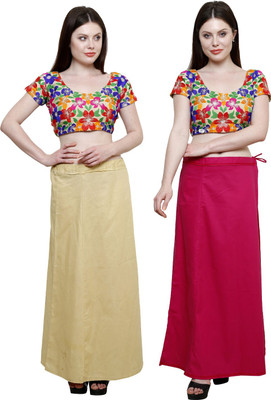 Pistaa Beige and Dark Pink Cotton Blend Petticoat(XXL)