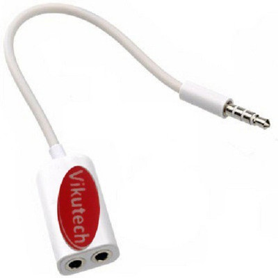 

Vikutech White Audio Split Cable For 3.5mm Jack Headphone Earphone For ipod iPhone Mobile Pc Mp3 Laptop Phone Converter(android)