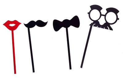 

Funcart Aryclic Party Props Lips, Mustache, Bow, Sunglasses With Mustache Photo Booth Board(Party)