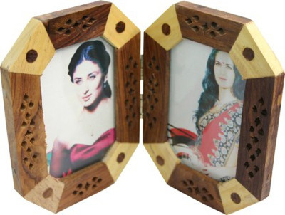 

Craftatoz wooden carving photo frame 6 inch handcrafted(128 MB, Multicolor)