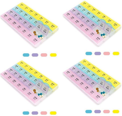 

Sangaitap 1 week Day 28 Compartments Tablet Storage Container Case Manual Combo Offer Of 4 Pes Pill Box(White)
