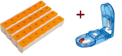 

Ezy 28 days Pill Box(Orange, Green, Violet, Yellow)