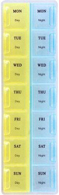 Quoface 7 days 1 week Day and Night Manual (Multicolor) Pill Box(Multicolor)