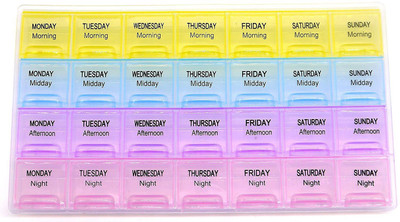

Inventure Retail 7 Day 4 Session Pill Box(Yellow, Blue, Purple, Pink)