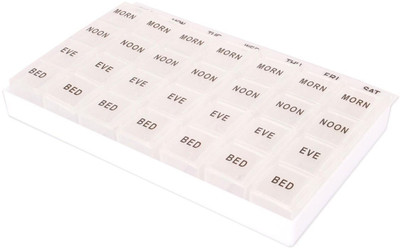 

Health And Yoga Reminder and Organizer( 7-day / 4x Daily ) HNY05 Manual Pill Reminder(White)