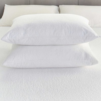LINENWALAS Plain Cotton Filled Zipper Standard Size Pillow Protector(1, White)