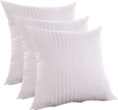 thoidam Microfibre Stripes Cushion Pack of 3(White)