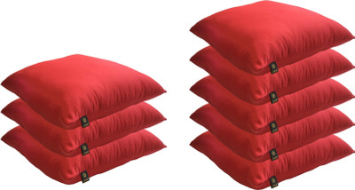 

Lushomes Solid Back Cushion Pack of 8(Red)