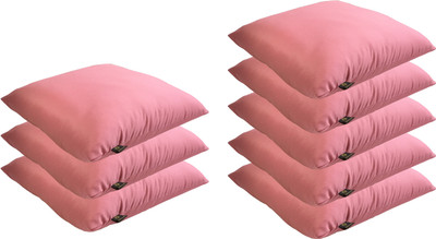 Lushomes Solid Back Cushion Pack of 8(Pink)